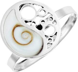 81stgeneration Círculo Yin Yang Filigrana Ojo de Shiva 2.4 mm Anillo Ajustable de Mujer Plata de Ley .925