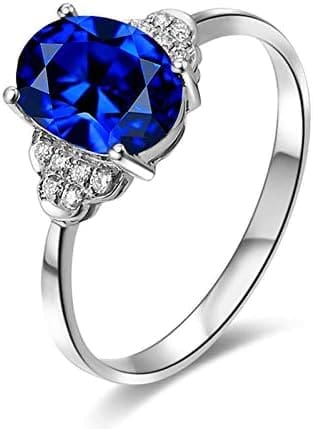KnSam Bague Femme Fine Tanzanite Naturelle Diamant Fantaisie, Or 18 Carats Élégance Cadeau Noël