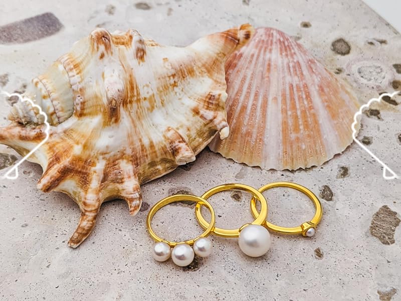 Colección de Anillos con Perlas en Oro Vermeil