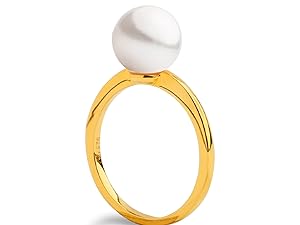 Anillo de Perla Redonda 8,5mm Oro Vermeil