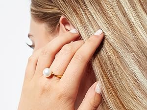 Anillo con Perla 8,5mm en Oro Vermeil