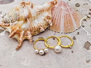 Colección de Anillos con Perlas en Oro Vermeil