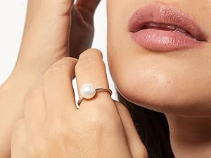 Anillo con Perla 8,5mm Plata de Ley