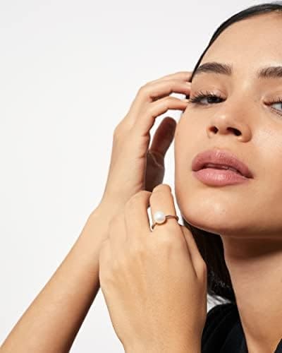 Secret & You Anillo de Perlas Cultivadas de Agua Dulce Redondas de 8,5 mm de Mujer Anillo de Plata de Ley 925 bañada en Rodio - 3 tallas - Imagen 2