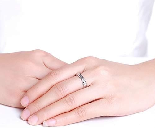KnSam Anillo Platino Pt950, Cruzar Forma Anillo de Bodas, Anillo de Hombre Anillo de Mujer (Precio por 2 Anillos) - Imagen 2