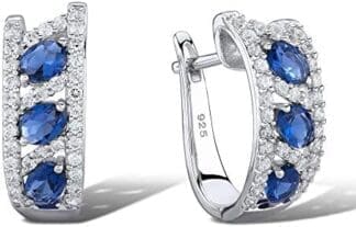 AdronQ Pendientes De Clip Aros Pendientes De Mujer Pendientes De Plata 925 con Piedra Cubic Zirconia Joyas