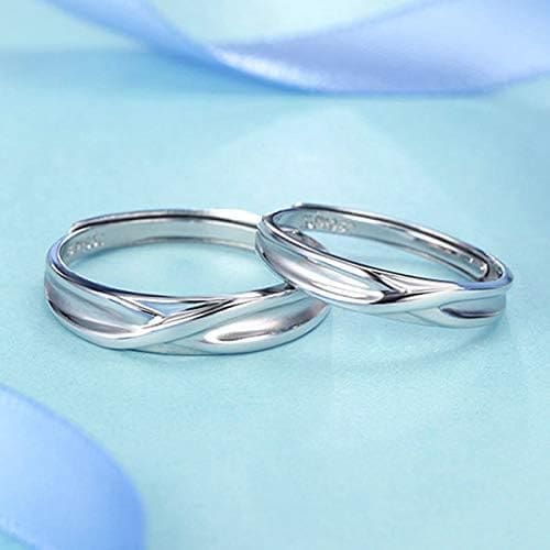 KnSam Anillo Platino Pt950, Cruzar Forma Anillo de Bodas, Anillo de Hombre Anillo de Mujer (Precio por 2 Anillos) - Imagen 4