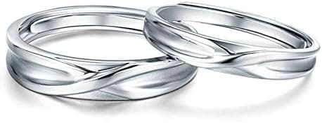 KnSam Anillo Platino Pt950, Cruzar Forma Anillo de Bodas, Anillo de Hombre Anillo de Mujer (Precio por 2 Anillos)