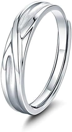 KnSam Anillo Platino Pt950, Cruzar Forma Anillo de Bodas, Anillo de Hombre Anillo de Mujer (Precio por 2 Anillos) - Imagen 5