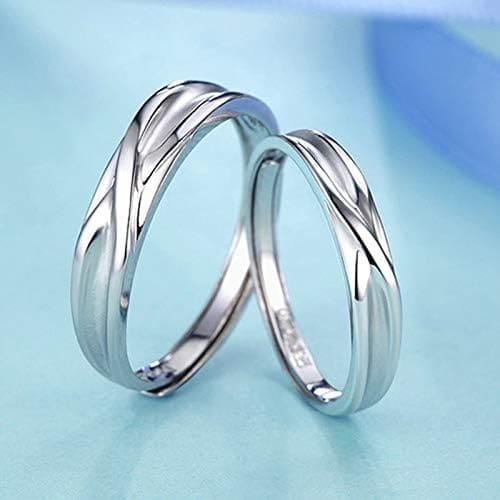 KnSam Anillo Platino Pt950, Cruzar Forma Anillo de Bodas, Anillo de Hombre Anillo de Mujer (Precio por 2 Anillos) - Imagen 3
